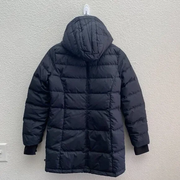 Athleta Girl Snow Day Down Jacket Goose Down 16 / XXL Black Winter Warm $168